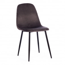 Стул BREEZE (mod. 4724) Велюр/металл , 44x53x87см, Dark grey (темно-серый) HLR24 / черный