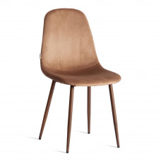 Стул BREEZE (mod. JSC-58) Велюр/металл , 44x53x86см, Dark brown (темно-коричневый) HLR11/ орех
