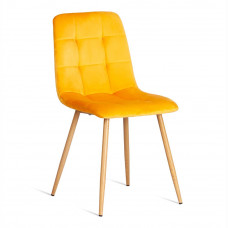 Стул CHILLY (mod. 7094-1) / 2 шт. в упаковке вельвет/металл, 44,5х52,5х86см, yellow (желтый) HLR41 / натуральный