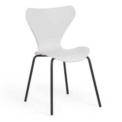 Изображение: Стул Jacobsen (mod DC 102) / 1 шт. в упаковке пластик/металл, 50x46x82см , белый 018/черный