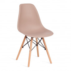 Стул CINDY (EAMES) (mod. 001) дерево бук/металл/сиденье пластик, 51x46x82см, бежевый / beige