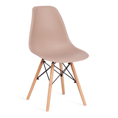 Изображение: Стул CINDY (EAMES) (mod. 001) дерево бук/металл/сиденье пластик, 51x46x82см, бежевый / beige