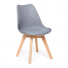 Стул TULIP (mod. 73) дерево/пластик/ПУ, 48.5x52.5x83cм, серый