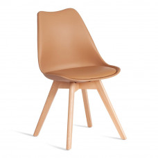 Стул TULIP (mod. 73-1) / 1 шт. в упаковке дерево/пластик/экокожа, 47,5x55x80см, Бежевый (Latte)