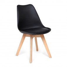 Стул TULIP (mod. 73) / 1 шт. в упаковке дерево/пластик/ПУ, 48.5x52.5x83cм, черный