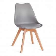 Стул TULIP (mod. 73-1) дерево/пластик/экокожа, 47,5x55x80см, Серый (Grey)
