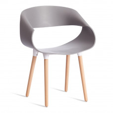 Стул QXX (mod. C1058-1) пластик/дерево, 60x53x81см, Grey (серый) 92717 / натуральный