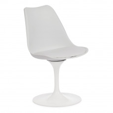 Стул TULIP FASHION CHAIR (mod.109) металл/пластик/PU, 48x55x81см, белый / белый