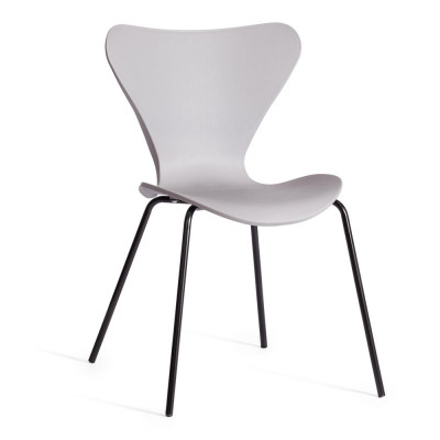 Изображение: Стул Jacobsen (mod DC 102-1) пластик/металл, 45x54.5x80см, Grey (Cерый) /Black (Черный)