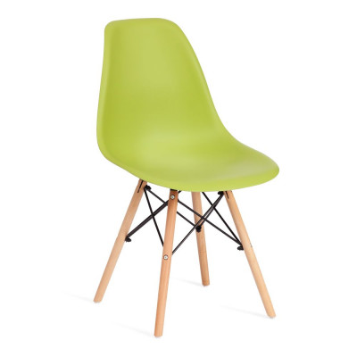 Изображение: Стул CINDY (EAMES) (mod. 001) / 1 шт. в упаковке дерево бук/металл/сиденье пластик, 51x46x82.5см, оливковый 66012