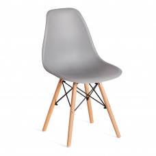 Стул CINDY (EAMES) (mod. 1801) дерево бук/металл/сиденье пластик, 45x51x82см, Light grey (светло-серый)