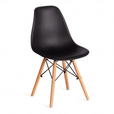 Стул CINDY (EAMES) (mod. 1801) дерево бук/металл/сиденье пластик, 45x51x82см, Black (черный)