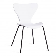 Стул Jacobsen (mod DC 102-1) пластик/металл, 45x54.5x80см, White (белый) / Black (черный)